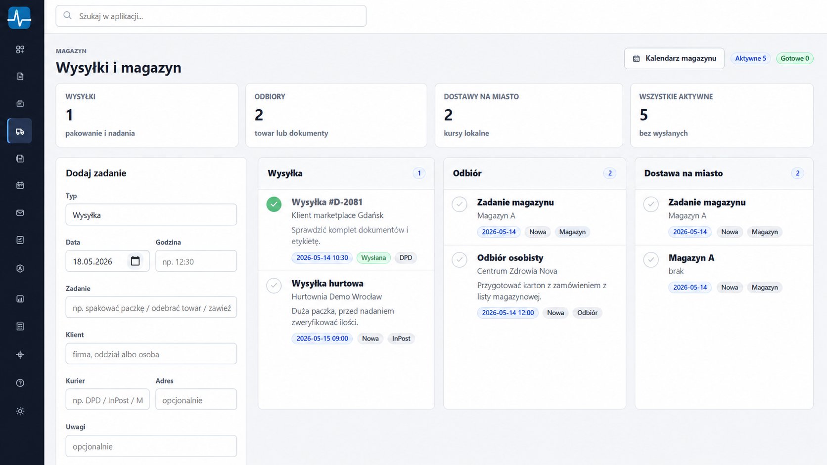 Firmowy HUB – wysyłki i magazyn